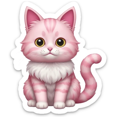 Pink cat W sticker