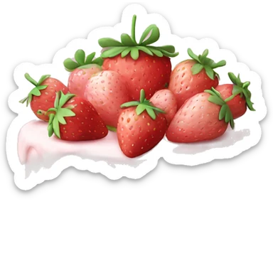 Light Pink strawberries and cream birthday cake  sticker