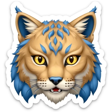 Tête de lynx : très féroce et bleu  sticker
