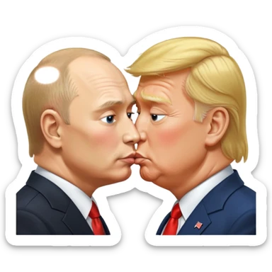 Putin and Trump kissing sticker