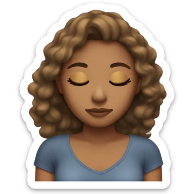Medium skin toned teenage girl sleeping sticker