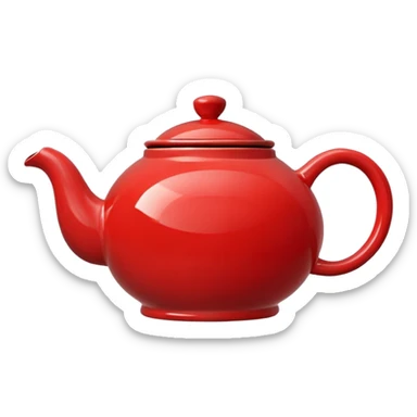 talking teapot red  sticker
