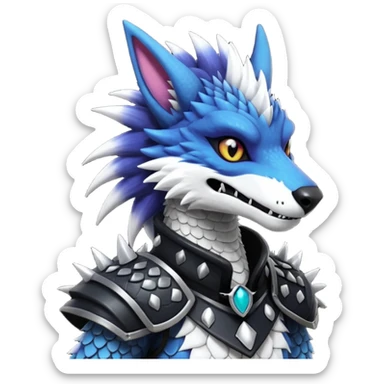 Cool gothic cute badass Scaley Vernid-Protogen-Sergal-Fursuit-furry-fursona sticker