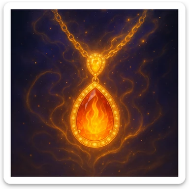 Make the necklace floating and ethereal, with a glowing aura sticker