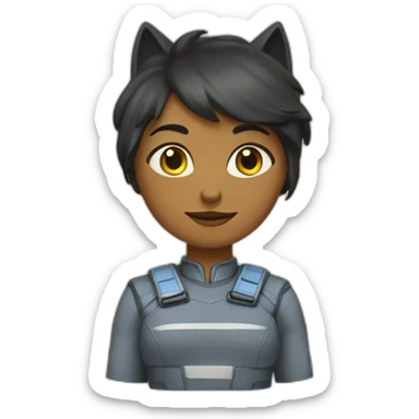 Un chat super héros féminine sticker