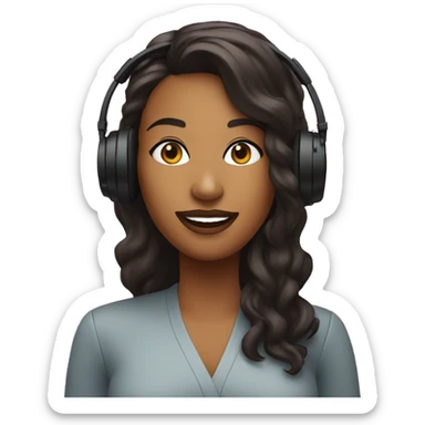 woman podcaster interview for radio podcast sticker