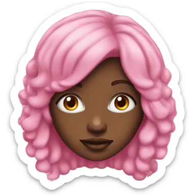 pink haired black girl portrait sticker