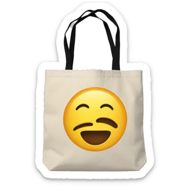 canvas tote bag with big logo sticker