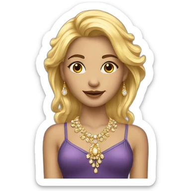 golden_haired girl with jewelry sticker