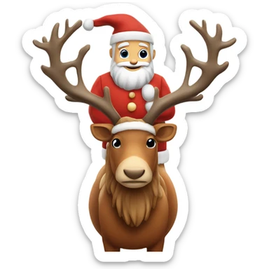 Santa riding a reindeer sticker