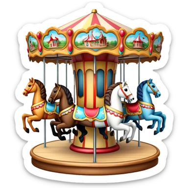 carousel with horses, no rider sticker