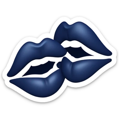 Navy blue kiss sticker