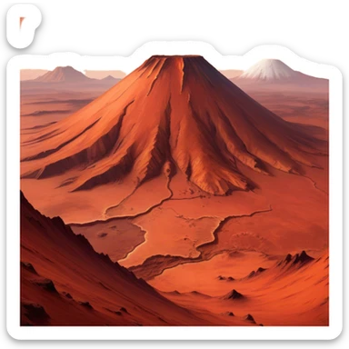 🔥 Cinematic Realistic Mars – A striking, high-resolution image of the Red Planet, featuring its iconic rust-colored terrain, deep canyons, and towering volcanoes. sticker