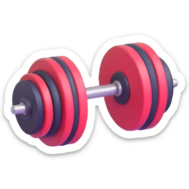 Dumbbell gym weight floating in the air, bright colors sticker