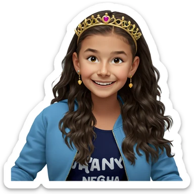 smiling girl with tiara sticker