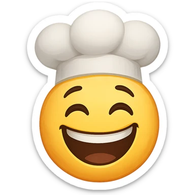 funny emoji with chef hat, remove background sticker