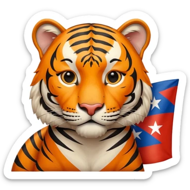 Quiero un tigre mezclado con la bandera cubana. Porque no apodan el tiger y soy de cuba sticker