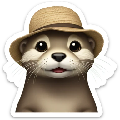 Loutre avec bonnet sticker