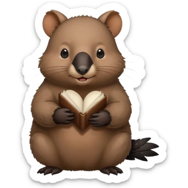 Wombat holding magpie sticker