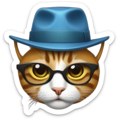 cat-with-a-hat-and-sunglasses sticker