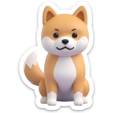 shiba inu standing, sad sticker