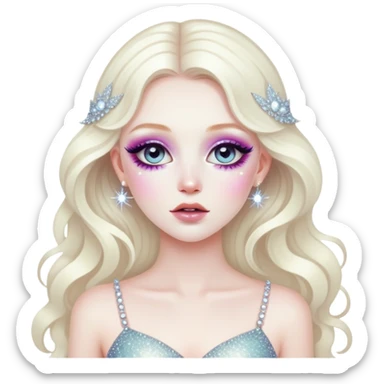 ethereal fairy drag queen glitter sparkles babe girl makeup diva brat sticker