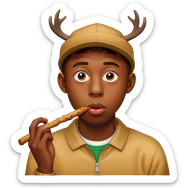 Tyler the creator eating a processed deer stick sticker