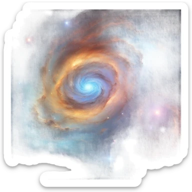 universe in clouded shape sticker
