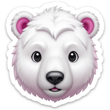 Poler bear with pink ears  sticker