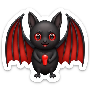 bat with a red exclamation point sticker