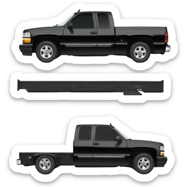 Truck, black 1997 Chevrolet K1500 extended cab, side view sticker