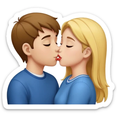 A girl kissing a boy in real life sticker