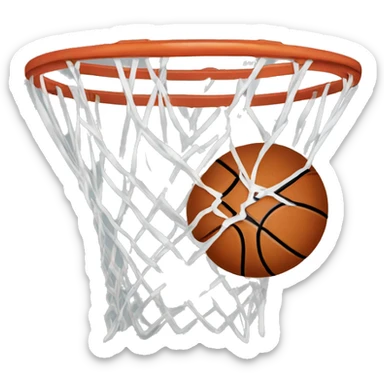 BASKETBALL IN A HOOP sticker