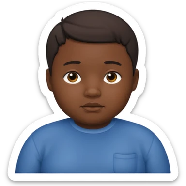 Black boy with a bit of hair and chubby sticker