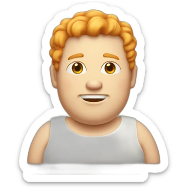 Fat white ginger man sticker
