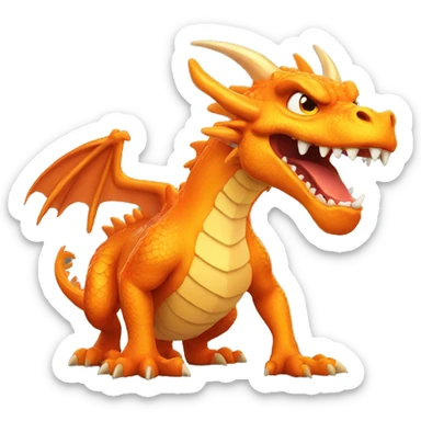 angry orange dragon sticker