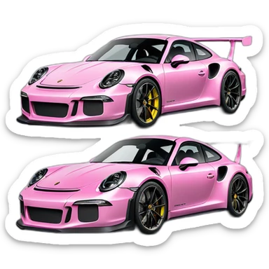 Porsche gt3 911 rs pink sticker