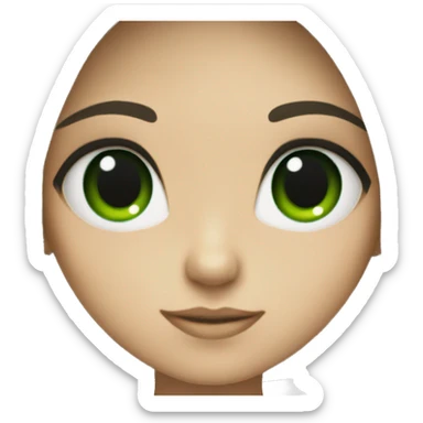 girl with green eyes and black hair on a pol sticker
