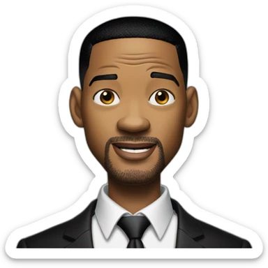 Hyper realistic will smith as men in black sticker