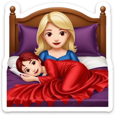 There should be blood on the bed and it should be very loving. The girl should feel like she's in a prince's bed. sticker