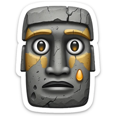moai emoji with tear sticker