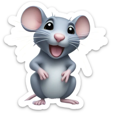 rat taking a shower sticker