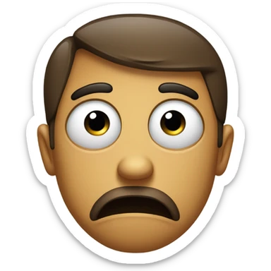 face emoji with sad/disappointment express and mouth is clenched to the side, eyes looking into distance sticker