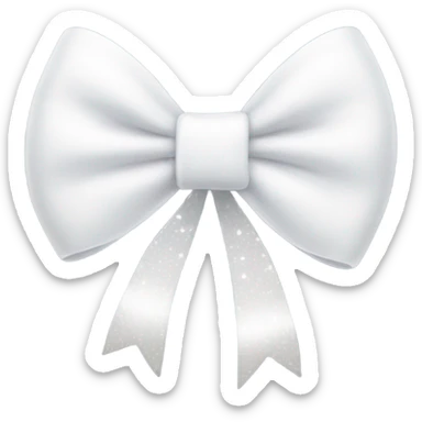 White twinkly bow sticker