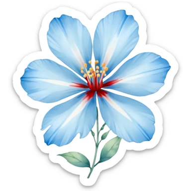 light blue flower bleeding sticker