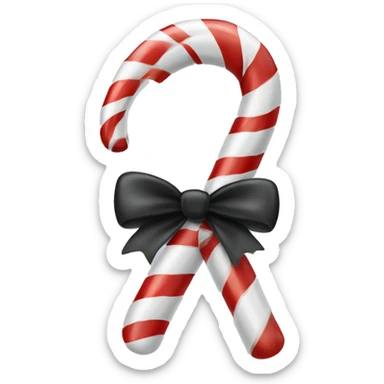 Light grey candy canes, with black bow on it sticker