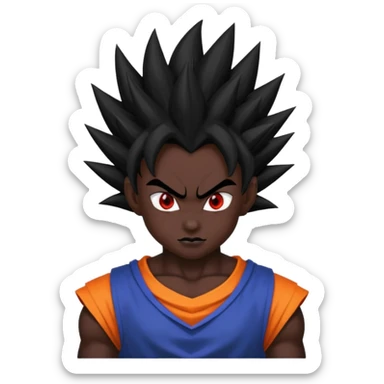 Dark Saiyan with black skin and red eyes sticker
