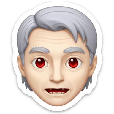 vampire emoji with gray hair sticker