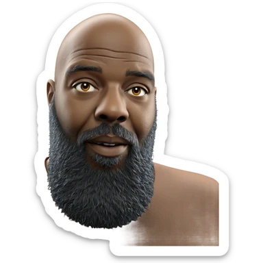 bald man with beard portrait sticker