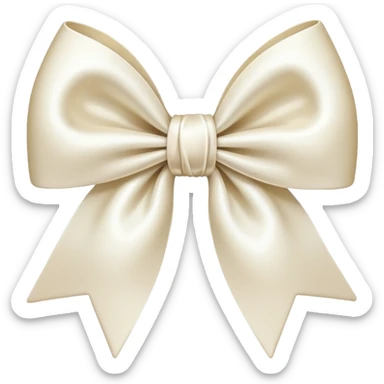 White cream bow sticker